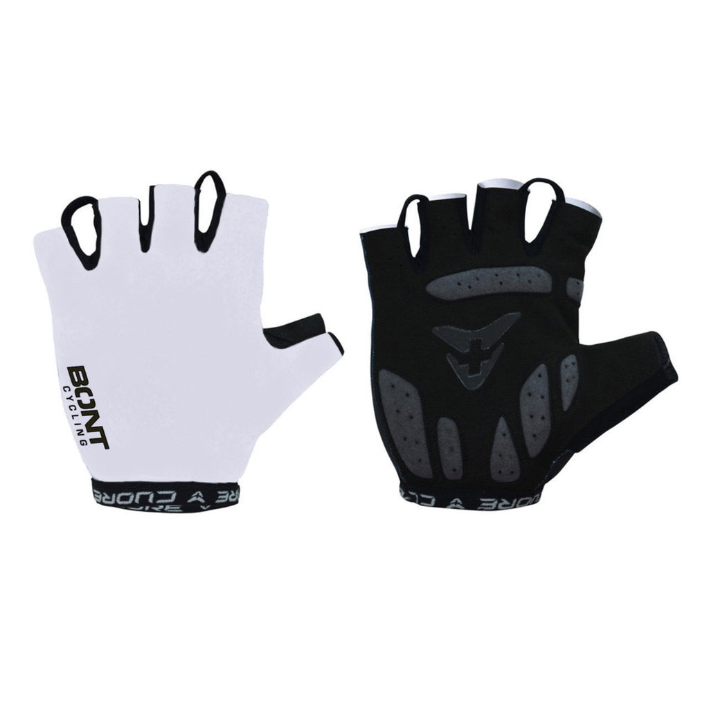 Unisex Short Finger Gloves White Bont Cycling Unisex Short Finger Gloves White Bont Cycling